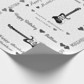 カスタマイズ可能なハッピーバースデーライトパターンギター ラッピングペーパー (角)