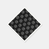 カスタマイズ可能なハッピーバースデー文字 |黒と白 スタンダードカクテルナプキン (角)