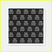 カスタマイズ可能なハッピーバースデー文字 |黒と白