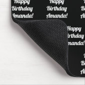 カスタマイズ可能なハッピーバースデー文字 |黒と白 マウスパッド (コーナー)