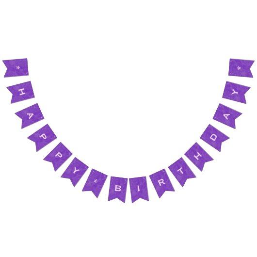 カスタマイズ可能なハッピーバースデー紫パーティーバナー バンティングフラッグ (全)