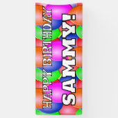 カスタマイズ可能なハッピーバースデー（名前） 横断幕 (縦)