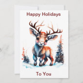 カスタマイズ可能なハッピーホリデーズトナカイ,クリスマス シーズンカード (正面)