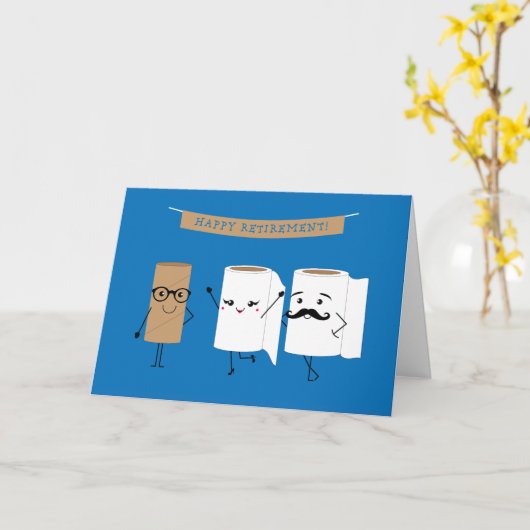 カスタマイズ可能なハッピーリタイアメントトイレ紙 カード (黄色い花)