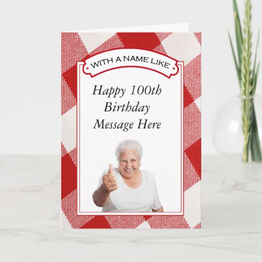 カスタマイズ可能なハッピー100歳の誕生日グリーティングカード カード (正面)