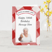 カスタマイズ可能なハッピー100歳の誕生日グリーティングカード カード (黄色い花)