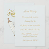 カスタマイズ可能なハヌカ祭り 招待状 (正面/裏面)