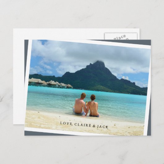カスタマイズ可能なハネムーン旅行カード ポストカード (正面/裏面)