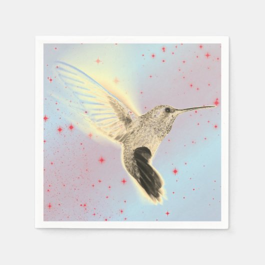 カスタマイズ可能なハミングバードカクテルペーパーナプキン スタンダードカクテルナプキン (正面)