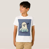 カスタマイズ可能なハロウィンのおばけ、かわいいハロウィンの幽霊 Tシャツ (正面フル)
