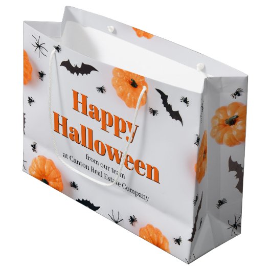 カスタマイズ可能なハロウィンパーティー ラージペーパーバッグ (正面アングル)