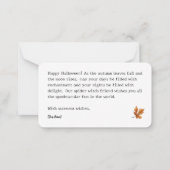 カスタマイズ可能なハロウィン フラット ノート カード (裏面)