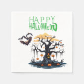 カスタマイズ可能なハロウィーンおもしろい スタンダードカクテルナプキン (正面)