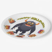 カスタマイズ可能なハロウィーンおもしろい ペーパープレート (アングル)