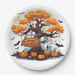 カスタマイズ可能なハロウィーンおもしろい ペーパープレート