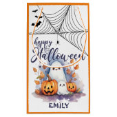 カスタマイズ可能なハロウィーンの小さなトリックまたはトリートバッグ スモールペーパーバッグ (裏面)