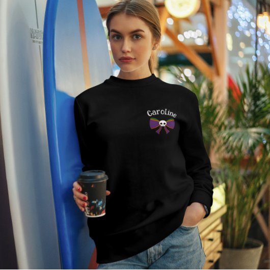 カスタマイズ可能なハロウィーンスカルボウ スウェットシャツ