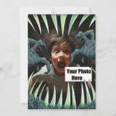 カスタマイズ可能なハロウィーンモンスターマウス 招待状 (正面)