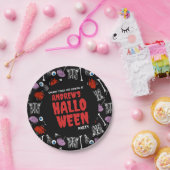 カスタマイズ可能なハロウィーン紙プレート – テキストの追加 ペーパープレート (パーティー)