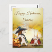 カスタマイズ可能なハロウィーン葉書ヴィンテージスタイル ポストカード (正面/裏面)