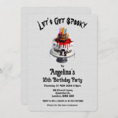 カスタマイズ可能なハロウィーン誕生日衣装パーティー 招待状 (正面/裏面)