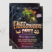 カスタマイズ可能なハローウィンパーティの招待状十分に 招待状 (正面/裏面)