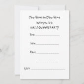 カスタマイズ可能なハローウィンパーティフォトカード招待状 招待状 (裏面)