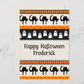 カスタマイズ可能なハローウィンパーティ 招待状 (正面/裏面)