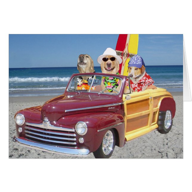 カスタマイズ可能なハワイのサーファーの犬か実験室 (正面横)