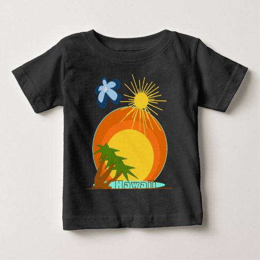 カスタマイズ可能なハワイ旅行Tシャツ ベビーTシャツ (正面)