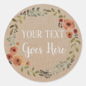 カスタマイズ可能なハンドメイドプロダクト花のリースの技術 ラウンドシール (正面)