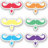 カスタマイズ可能なハンドル口ひげステッカーセット シール (正面)