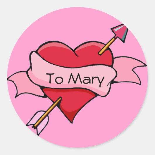 カスタマイズ可能なハートおよび矢印シール ラウンドシール (正面)