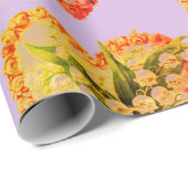 カスタマイズ可能なハートおよび花の包装紙 ラッピングペーパー (ロールコーナー)