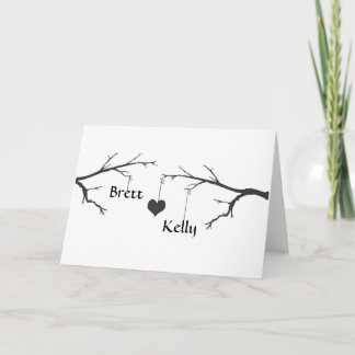 カスタマイズ可能なハートのカップルカード ノートカード