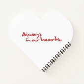 カスタマイズ可能なハートをテーマにしたメモリアルゲストブック ノートブック (裏面)