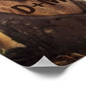 カスタマイズ可能なハートを含むツリーイニシャル ポスター (角)