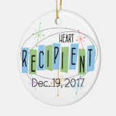 カスタマイズ可能なハートカスタム受信者 セラミックオーナメント (左)