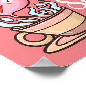 カスタマイズ可能なハートコーヒーの香り漫画 ポスター (角)