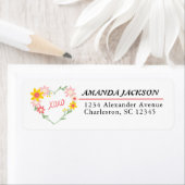 カスタマイズ可能なハートデザイン差出人住所ラベル ラベル (インサイチュ)