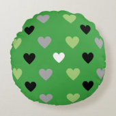カスタマイズ可能なハートパターン(アロマティックなカラー) ラウンドクッション (正面)