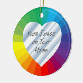 カスタマイズ可能なハートフレーム: スペクトルのコレクション セラミックオーナメント (左)