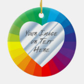 カスタマイズ可能なハートフレーム: スペクトルのコレクション セラミックオーナメント (裏面)