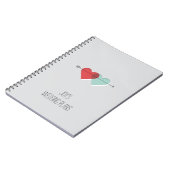 カスタマイズ可能なハート仕訳帳 ノートブック (左側)