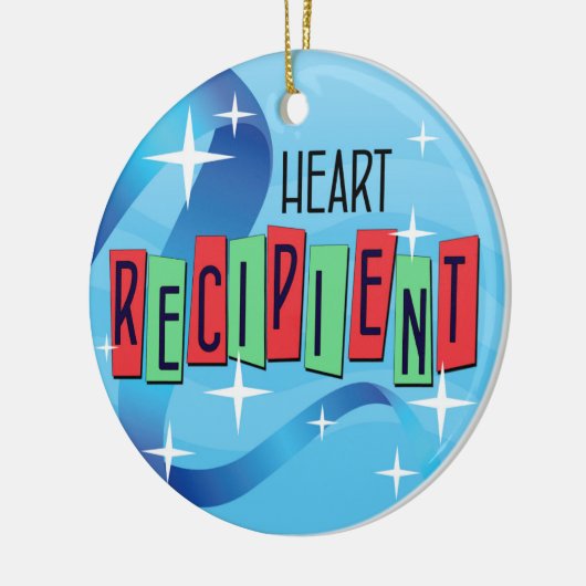 カスタマイズ可能なハート受信者のクリスマス セラミックオーナメント (左)