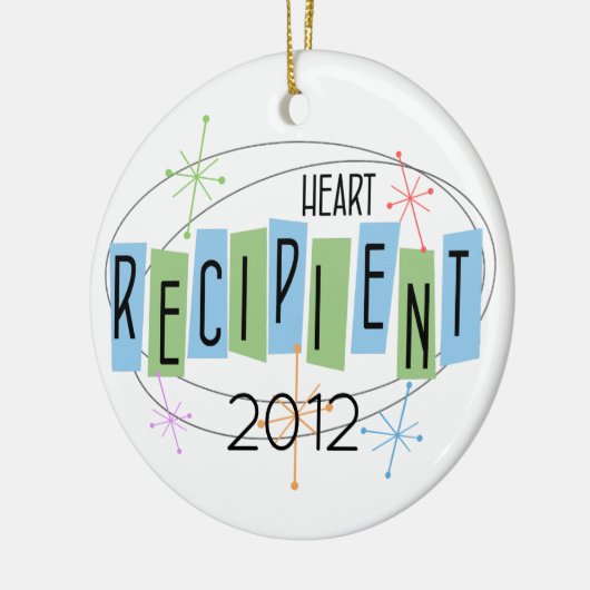 カスタマイズ可能なハート受信者 セラミックオーナメント (左)