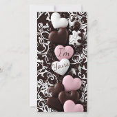 カスタマイズ可能なハート枠のバレンタインのカード (正面)