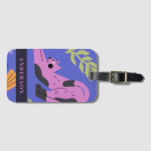 カスタマイズ可能なバイオレットキティ猫とマティス離れの ラゲッジタグ (正面横)
