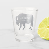 カスタマイズ可能なバイゾンシルエット ショットグラス (裏面)