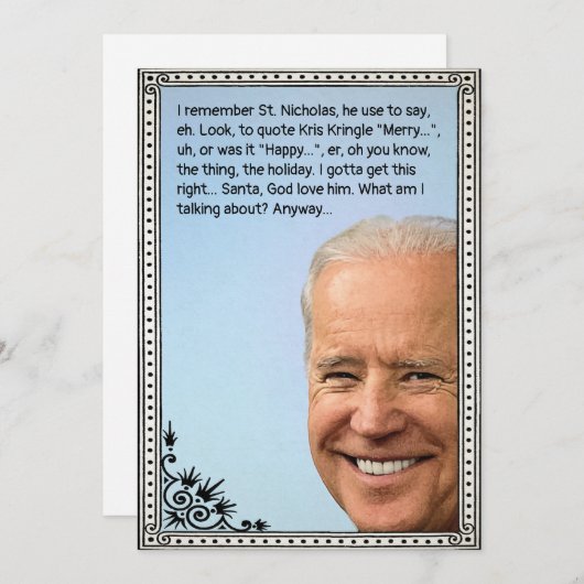 カスタマイズ可能なバイデン氏ホリデーカード シーズンカード (正面/裏面)